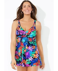 Swimsuits for All Women's Loop Strap Two-Piece Swimdress