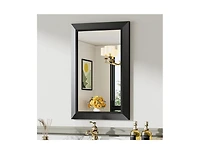 Amorho Bathroom Mirror, 24" x 16" Inch Thick Metal Framed Wall Mirrors for Over Sink, Bedroom, Living Room, Entryway