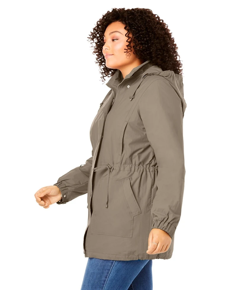 Woman Within Plus Fleece-Lined Taslon Anorak