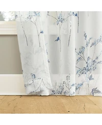 No. 918 Maeve Botanical Print Sheer Rod Pocket Curtain Panel