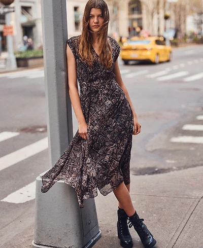 Dkny Women's Sleeveless V-Neck Fit & Flare Dress