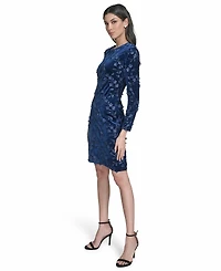 Eliza J Women's Velvet Long Sleeve Short Dress