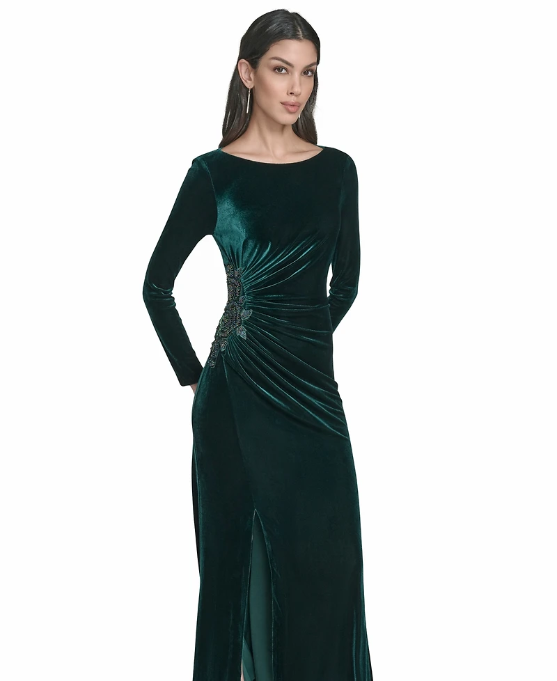 Eliza J Women's Side Ruched Sleeve Gown