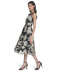 Eliza J Women's Lace Crewneck Midi Dress