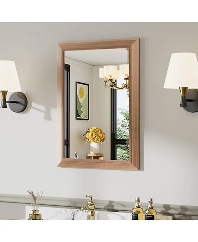 Amorho Bathroom Mirror, 28" x 20" Inch Thick Metal Framed Wall Mirrors for Over Sink, Bedroom, Living Room, Entryway