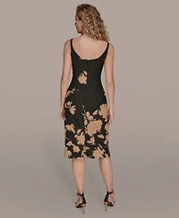 Donna Karan New York Women's Tweed Floral Sheath Dress