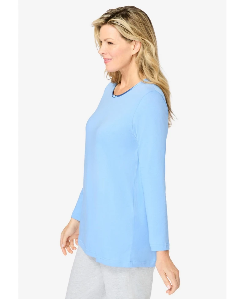 Dreams & Co. Women's Satin Trim Sleep Tee