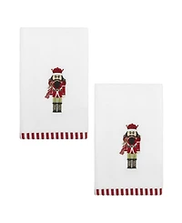 Avanti Peppermint Nutcracker Resin Lotion Pump and 2-Pc. Cotton Fingertip Towel Set