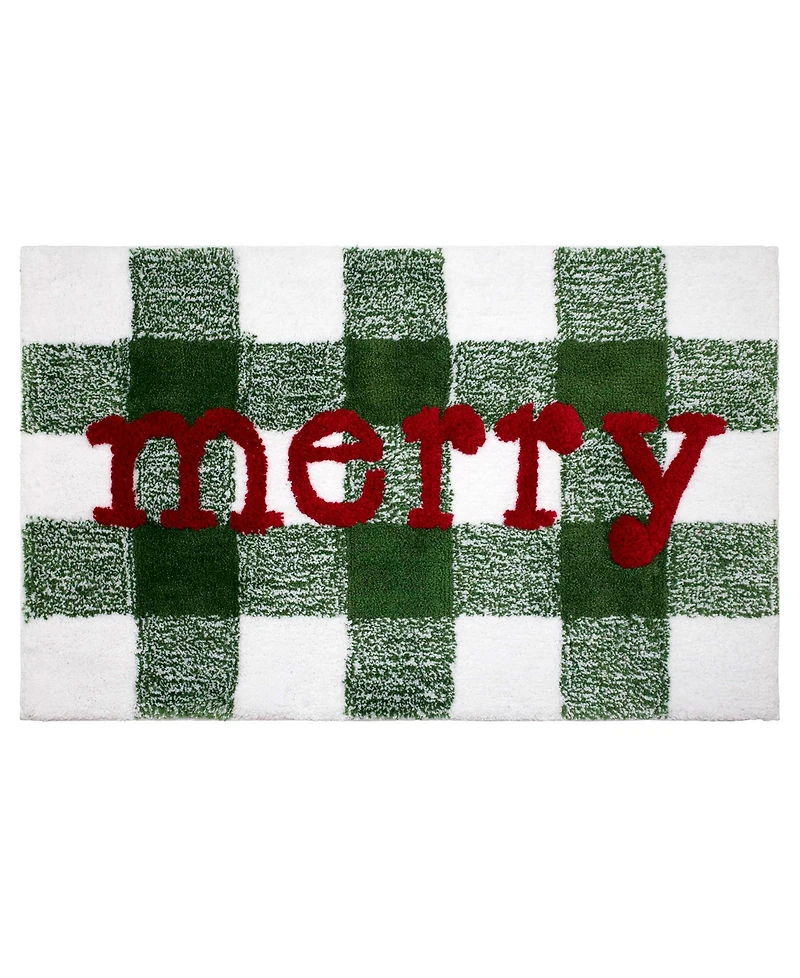 Avanti Merry Plaid Polyester Bath Rug, 20" x 32"