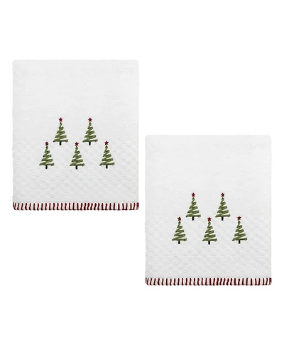 Avanti Ribbon Tree Cotton 2-Pc. Hand Towel Set, 28" x 16