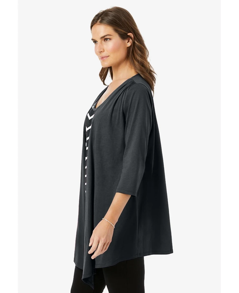 Woman Within Women's 7-Day Layered 2-In-1 Tunic