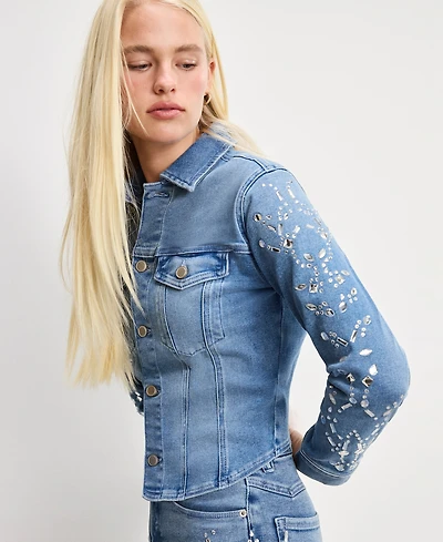 Good American Women's Dolly Joleans Embroidered Jacket, Regular & Plus