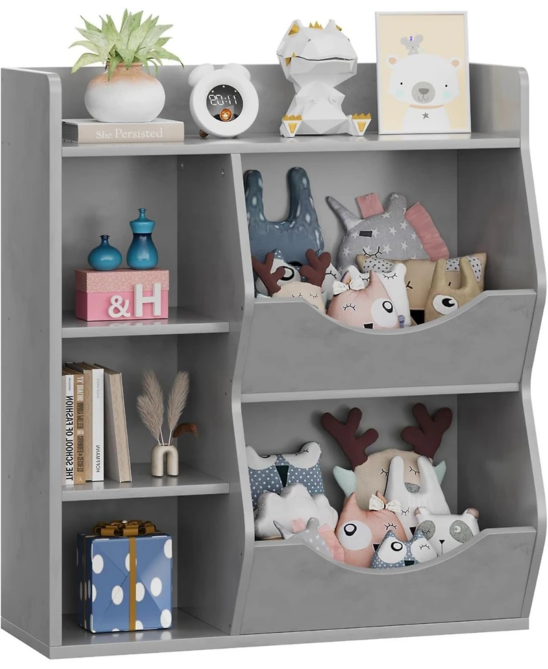 Toy Storage Shelf, Bookshelf for Storing Books and Toys, Suitable for Both Boys and Girls, Multi-Tier Bookshelf Suitable for Game Rooms and Children's
