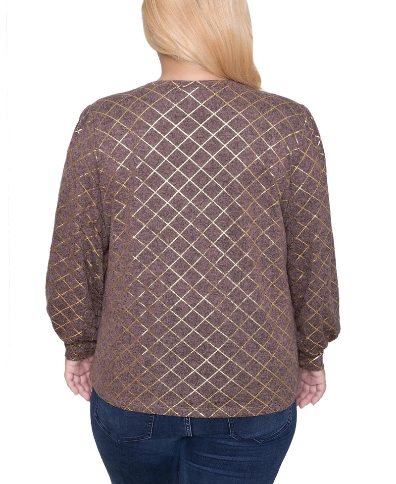 Ny Collection Plus Bishop Sleeve Pullover Top