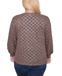 Ny Collection Plus Bishop Sleeve Pullover Top