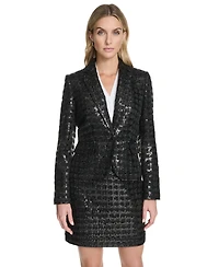 Calvin Klein Women's Novelty Shine One-Button Jacket