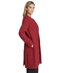 Calvin Klein Women's Open-Front Shoulder Padded Long Jacket