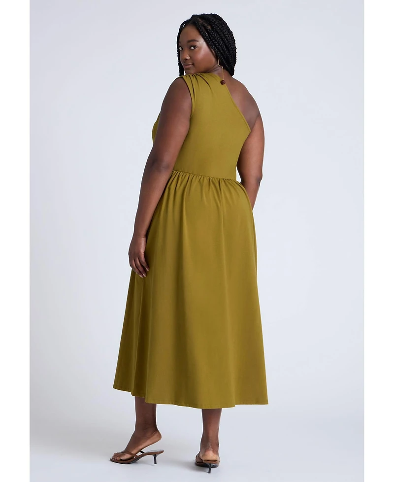 Eloquii Women's Elements Maxi One Shoulder Dress