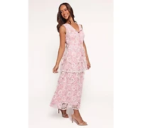 Petal and Pup Women's Eleanora Midi Dress - Pink Floral