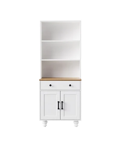 Casainc Farmhouse Storage Cabinet with Adjustable Shelves and Drawer for Kitchen or Living Room