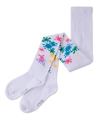 Memoi Girls Splatter Paint Opaque Stretch Cotton Tights