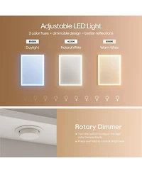 Hauschen Home 32x24 inch Led Lighted Medicine Cabinet with Mirror, Moisture-Resistant Wood, Stepless Dimmable, 3000K/5500K, Defogger, Adjustable Shelf