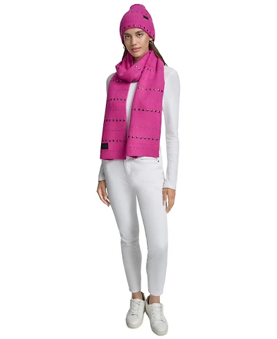 Dkny Women's 2-Piece Studded Beanie and Scarf Set