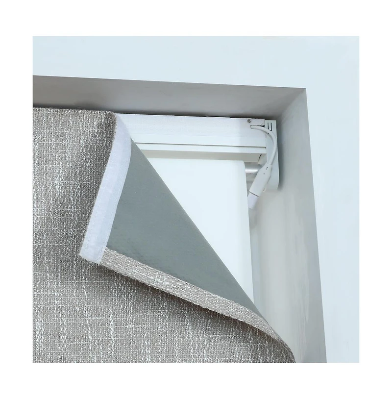 Shadisfy Motorized Roman Shades with Remote, Roman Blinds for Indoor Windows(35" W x 64" H, Linen)