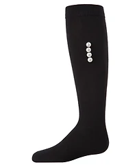 Memoi Girls' Side Pearls Cotton Blend Knee High Socks