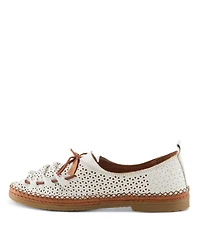 Spring Step Berna-perf Leather Perforated Slip-On Flats with Elastic Laces