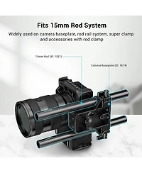 SmallRig 15mm Black Aluminum Alloy Rod Pair, M12 Thread, 8"