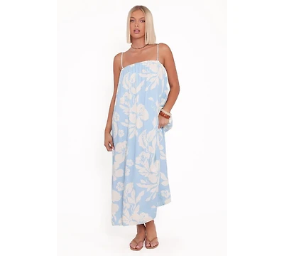 Petal and Pup Women's Margherita Maxi Dress - Blue Hibiscus