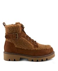 Azura Spring Step Namiko Suede and Sherpa Bootie with Faux Fur Lining Lug Sole