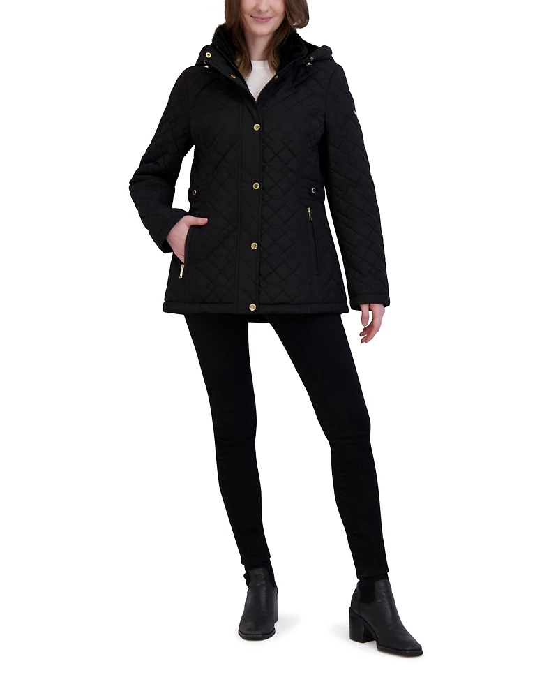 Laundry By Shelli Segal Women's Quilted Hooded Coat