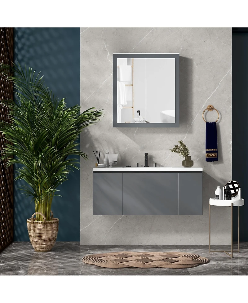 Slickblue Modern Bathroom Cabinet with Mirror and Ample Storage for Toiletries