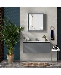 Slickblue Modern Bathroom Cabinet with Mirror and Ample Storage for Toiletries