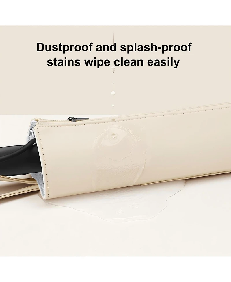 Bubm Beige Heat Resistant Hair Tool Organizer - 11.4”x3.5”x2.8” Travel Pouch for Curling Irons, Flat Irons & Straighteners