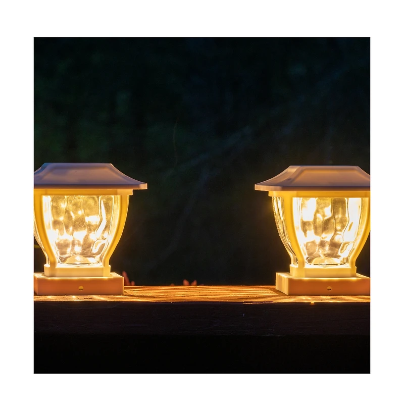 Maxsa Innovations Solar Wave Glass Post and Fence Cap & Deck Railing Lights - 2