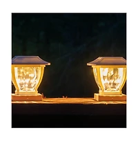 Maxsa Innovations Solar Wave Glass Post and Fence Cap & Deck Railing Lights - 2