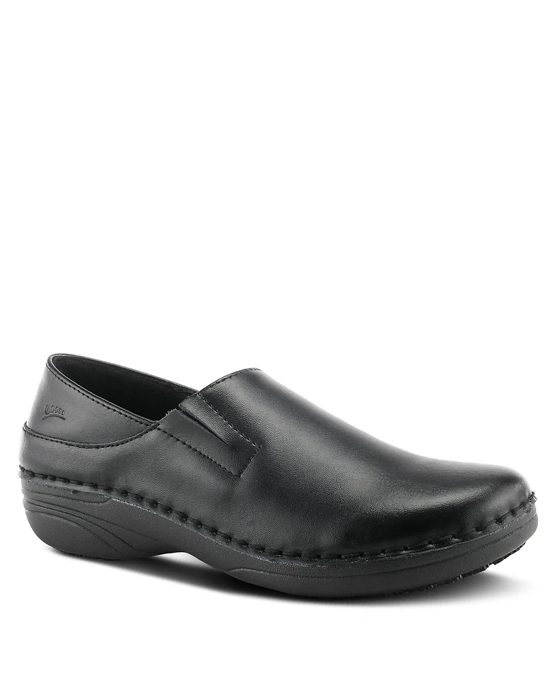 Azura Spring Step Professional Manila Leather Slip-On Work Loafer with Removable Insole and Skid-Resistant Sole