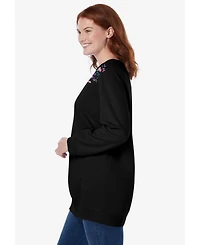 Woman Within Plus Fleece Sweatshirt