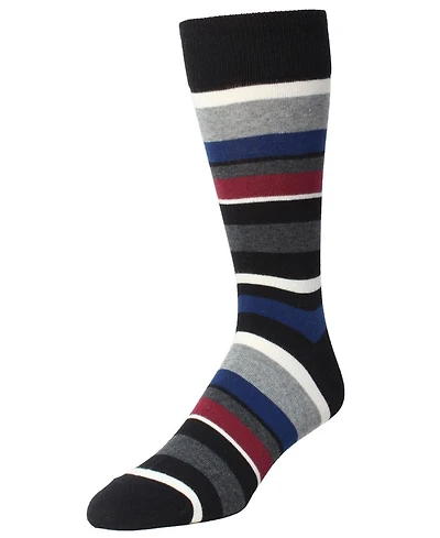 Memoi Boys Bright Stripes Ribbed Cotton Crew Socks