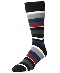 Memoi Boys Bright Stripes Ribbed Cotton Crew Socks