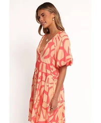 Petal and Pup Women's Corinna Mini Dress - Coral Print