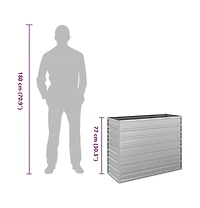 Garden Raised Bed Silver Galvanized steel 39.4 x 15.7 x 30.3 in