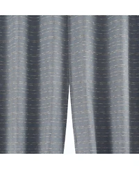 Sun Zero Drayton Slub Detail Magnetic Closure 100% Blackout Grommet Curtain Panel Pair