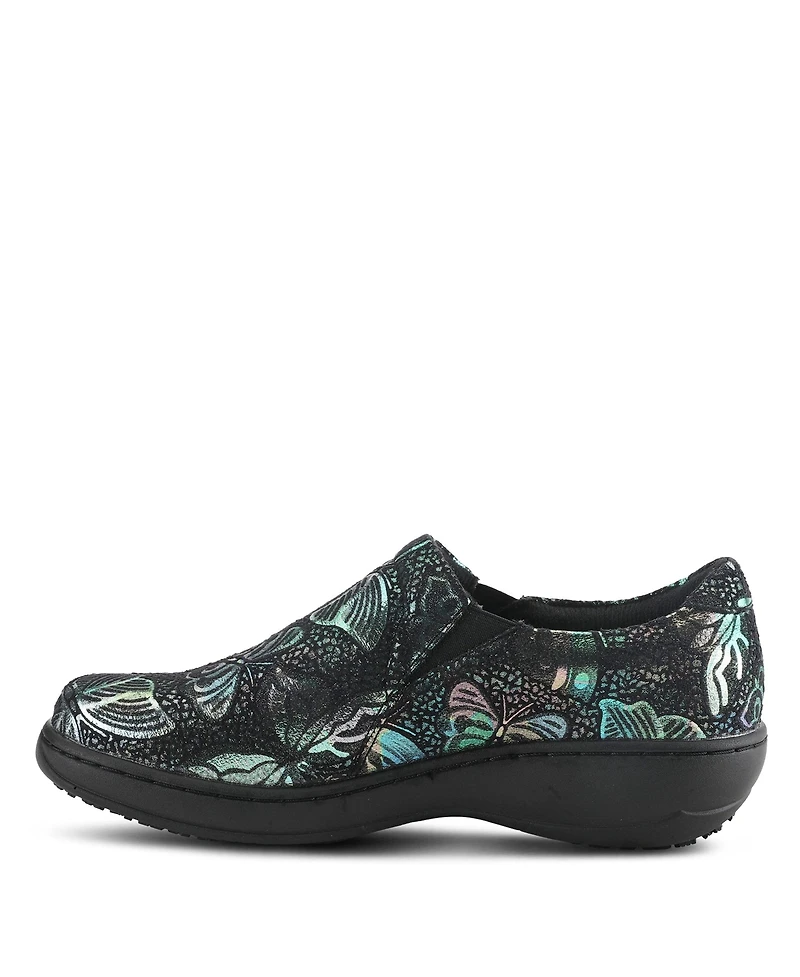 Spring Step Professional Winfrey-Flutter Printed Slip-On Shoe with Removable Insole and Skid-Resistant Sole