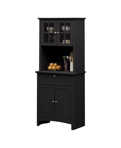 Slickblue Wooden Kitchen Storage Cabinet with Adjustable Shelves for Dining Room and Pantry