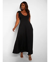 Rebdolls Women's Maxi Skater Dress W. Pockets - Black