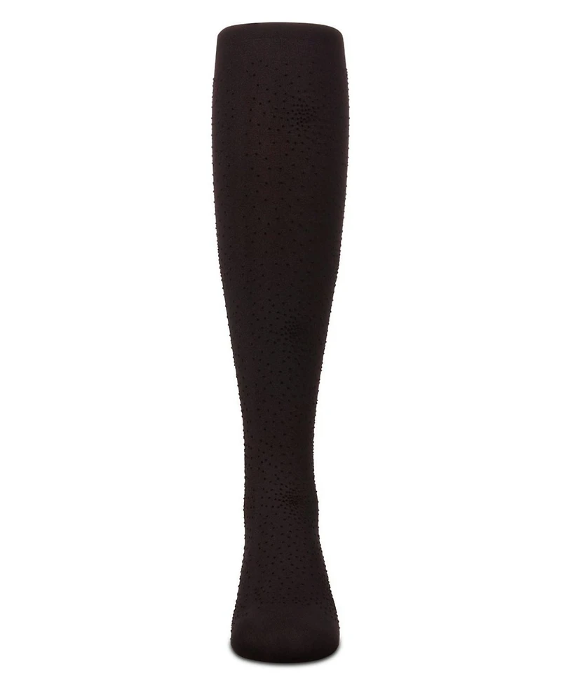 Memoi Girls Opaque "Fireworks" Flocked Tights